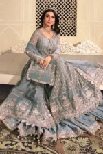 Maria B. Unstitched MBROIDERED - Blue BD-2602 - Image 5