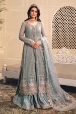 Maria B. Unstitched MBROIDERED - Blue BD-2602 - Image 4
