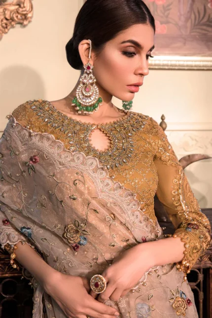 maria bUnstitched MBROIDERED - Mustard BD-2606