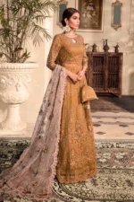 Maria B. Unstitched MBROIDERED - Mustard BD-2606 - Image 4
