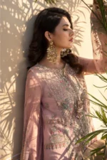 Maria B. Unstitched MBROIDERED - Pink & Sea Green BD-2607 - Image 10