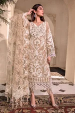 Maria B. Unstitched MBROIDERED - Pink BD-2608 - Image 6