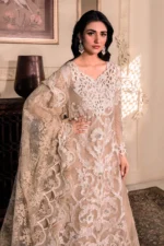 Maria B. Unstitched MBROIDERED - Pink BD-2608 - Image 4