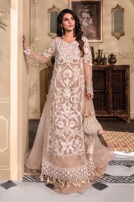 maria b Unstitched MBROIDERED - Pink BD-2608