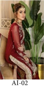 Isleen AI 01 Unstitched Embroidered Pure Chiffon With Hand Embellishments