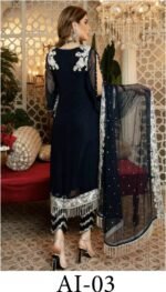 Isleen AI 03 Unstitched Embroidered Pure Chiffon With Hand Embellishments