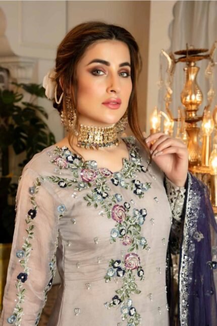 Isleen AI 06 Unstitched Embroidered Pure Chiffon With Hand Embellishments