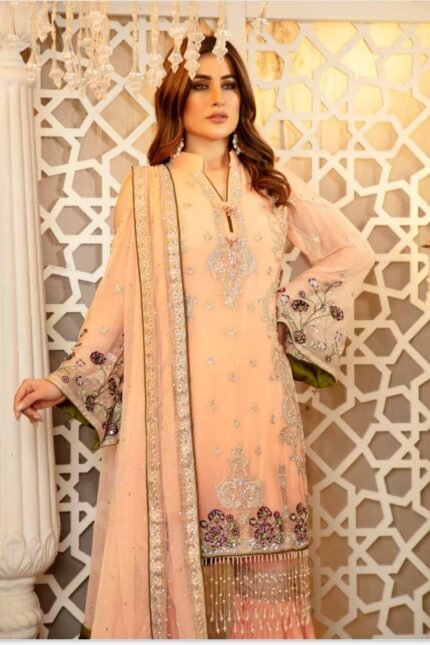 Isleen AI 07 Unstitched Embroidered Pure Chiffon With Hand Embellishments