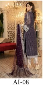 Isleen AI 08 Unstitched Embroidered Pure Chiffon With Hand Embellishments - Image 2