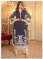 Isleen AI 08 Unstitched Embroidered Pure Chiffon With Hand Embellishments