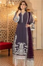 Isleen AI 08 Unstitched Embroidered Pure Chiffon With Hand Embellishments - Image 3
