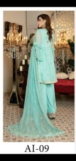 Isleen AI 09 Unstitched Embroidered Pure Chiffon With Hand Embellishments