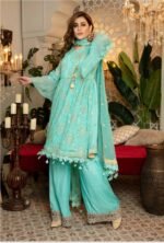 Isleen AI 09 Unstitched Embroidered Pure Chiffon With Hand Embellishments