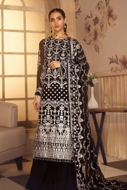 Noor E Rang By Zarif Luxury Unstitched Chiffon 3Pc Suit ZF-11 Riwaj