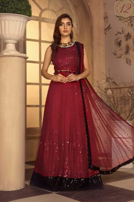 Noor E Rang By Zarif Luxury Unstitched Chiffon 3Pc Suit ZF-12 Afreen
