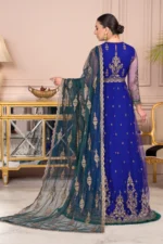 Zarif Unstitched Formal 3Pc Net Suit ZA-09 Royal - Image 4
