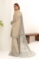 Zarif Unstitched Net 3Pcs Suit ZN 04 Moon Light - Image 6