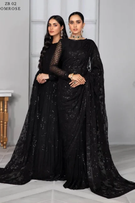 ZARIF Bahaar Unstitched Formal Embroidered 3Pc Suit ZB-02 OMROSE