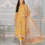 ZARIF Bahaar Unstitched Formal Embroidered 3Pc Suit ZB-03 GOLDIER