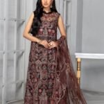 ZARIF Bahaar Unstitched Formal Embroidered 3Pc Suit ZB-06 MOCHA