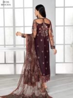 ZARIF Bahaar Unstitched Formal Embroidered 3Pc Suit ZB-06 Mocha - Image 6