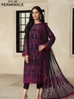 Zarif Gulzaar Festive Chiffon Unstitched 3Pc Suit ZFG-06 Periwinkle - Image 5