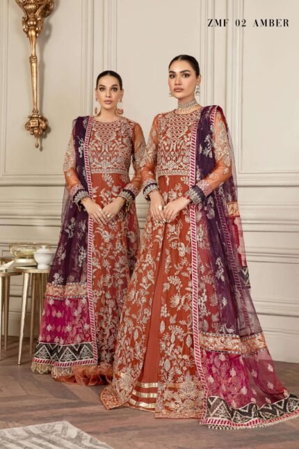 ZARIF Mehroze Festive Formals Unstitched Suit ZMF-02 AMBER