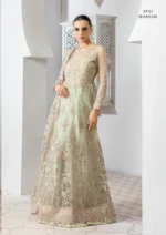 Pareesia by Zarif Unstitched Luxury Formal Net 3Pc Suit ZP-03 Seafoam - Image 3