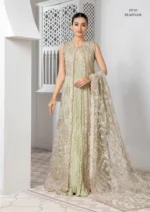 Pareesia by Zarif Luxury Formal Net 3Pc Suit ZP-03 Seafoam