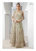 Pareesia by Zarif Unstitched Luxury Formal Net 3Pc Suit ZP-03 Seafoam - Image 4