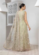 Pareesia by Zarif Unstitched Luxury Formal Net 3Pc Suit ZP-03 Seafoam - Image 5
