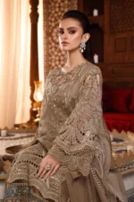 Maria B. Unstitched MBROIDERED - Coffee (BD-2501) - Image 6