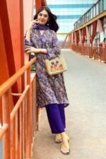 Gul Ahmed 3PC Digital Printed Dobby Linen Unstitched Suit LT-32009 B