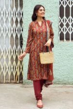 Gul Ahmed 3PC Digital Printed Dobby Linen Unstitched Suit LT-32010 B - Image 5