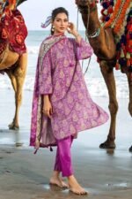 Gul Ahmed 3PC Digital Printed Dobby Linen Unstitched Suit LT-32021 A - Image 3