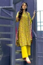 Gul Ahmed 3PC Digital Printed Dobby Linen Unstitched Suit LT-32022 A