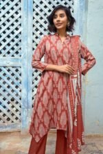 Gul Ahmed 3PC Digital Printed Dobby Linen Unstitched Suit LT-32023 B.