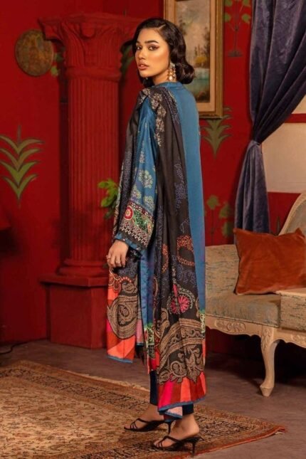 Gul Ahmed 3PC Digital Printed Dobby Linen Unstitched Suit LT-32024