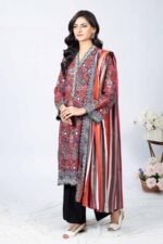 Gul Ahmed 3PC Digital Printed Linen Unstitched Suit WNS-32217 A