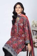 Gul Ahmed 3PC Digital Printed Linen Unstitched Suit WNS-32217 A - Image 3
