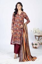 Gul Ahmed 3PC Digital Printed Linen Unstitched Suit WNS-32217 B