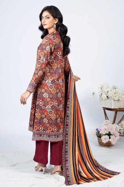 Gul Ahmed 3PC Digital Printed Linen Unstitched Suit WNS-32217 B