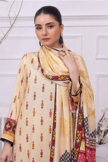 Gul Ahmed 3PC Digital Printed Linen Unstitched Suit WNS-32228 A