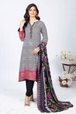 Gul Ahmed 3PC Digital Printed Linen Unstitched Suit WNS-32229 A - Image 4