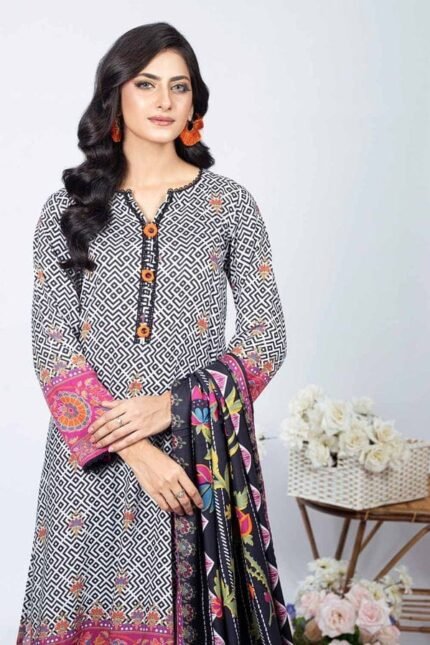 Gul Ahmed 3PC Digital Printed Linen Unstitched Suit WNS-32229 A