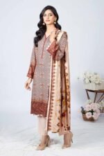 Gul Ahmed 3PC Digital Printed Linen Unstitched Suit WNS-32229 B
