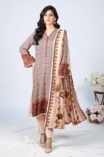 Gul Ahmed 3PC Digital Printed Linen Unstitched Suit WNS-32229 B - Image 3