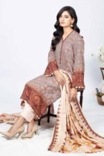 Gul Ahmed 3PC Digital Printed Linen Unstitched Suit WNS-32229 B - Image 4
