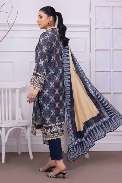 Gul Ahmed 3PC Digital Printed Linen Unstitched Suit WNS-32231 B