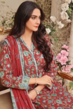 Zoella Digital Printed Lawn 3P Red Collection ZLSRC-0010 - Image 4